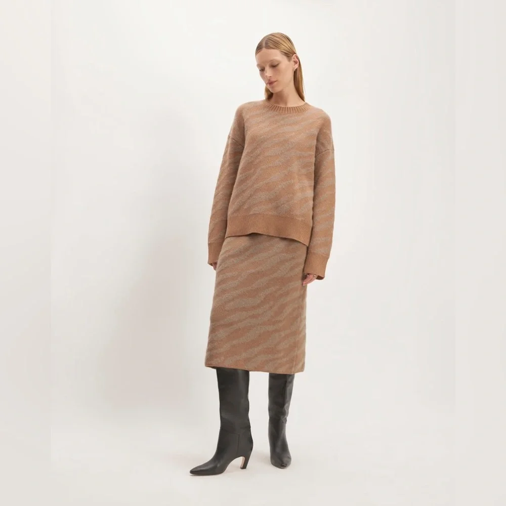 EVERLANE The Alpaca Tiger Jacquard Skirt XS - Picture 3 of 8